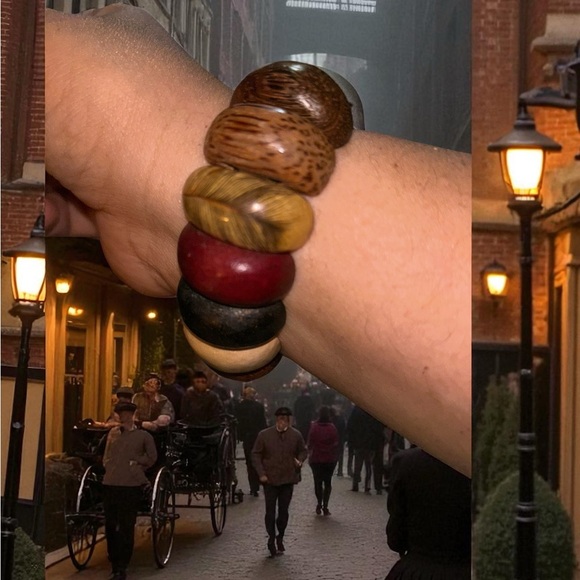vintage wood bracelet‎ - Picture 2 of 4